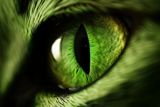 Enigmatic alien eyes reveal galaxies of color and depth, hinting at profound intelligence