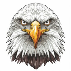 Vector clipart illustration portrait of a bald eagle.
