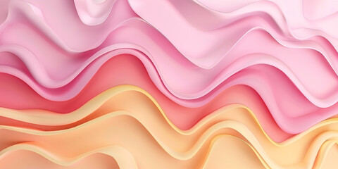 Abstract background with pastel pink and yellow curved shapes