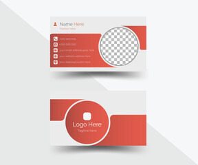 Creative modern double sided horizontal corporate business card, name card , visiting card vector layout template