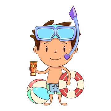 recommend clip art: Child, summertime, fun, swimming, beach, pool, accessories