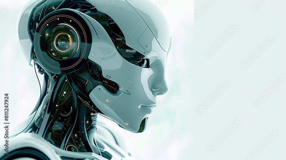 Aufkleber medical robot, combination of green and navy colors. generative ai.