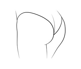 woman bikini butt panties black and white drawing