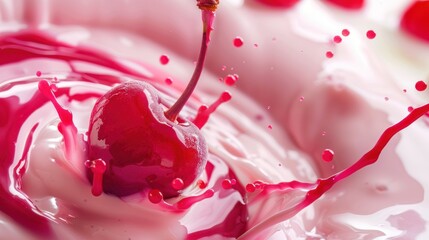 Creamy Milkshake with cherry splash