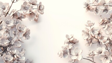 Delicate floral frame, minimalist design, AI Generative hyper realistic 