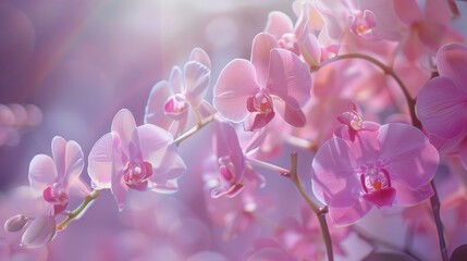 Light purple orchids bloom plants