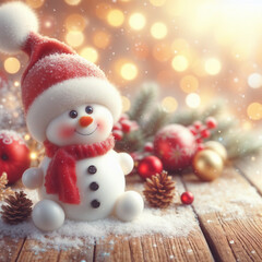 Snowman with decor. AI-generted