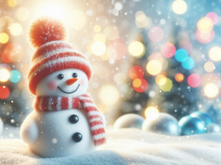 Snowman with decor. AI-generted
