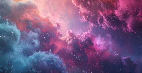 Fototapeta premium Galaxy, space and stars in sky with dark background of universe for adventure, exploration or fantasy. Cosmos, purple and wallpaper of interstellar solar system for astrology or astronomy at night