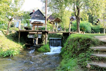 View in the ancient mill village Rastoke, Croatia