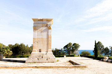 Villajoyosa, Spain. Roman funerary monument - Tower of Sant Josep, Torre de Sant Josep