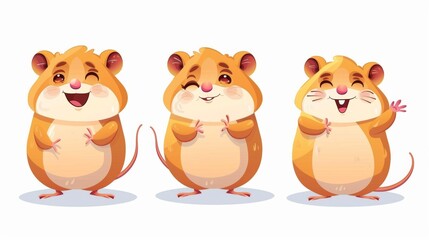 Cute hamster. Flat vector illustration.