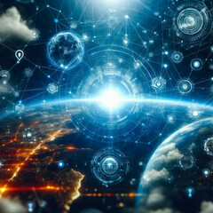 Obraz premium Internet technology. Global network connection concept. network connection background