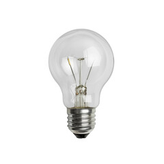 Clear Glass Light Bulb Isolated on Transparent Background for Energy and Creativity