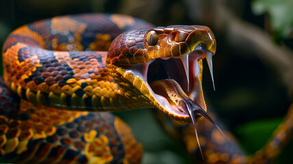 large snake with its mouth open and its tongue out
