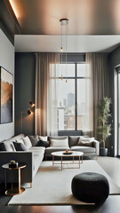 Chrome Elegance: Modern Interior Design with Metallic Flair., background for cellphone, mobile phone, ios, android, instagram stories