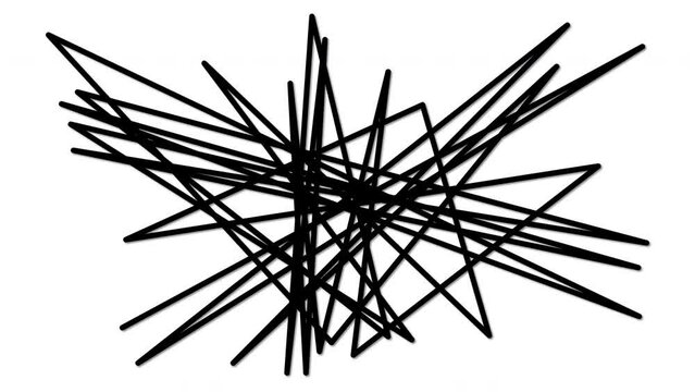 Self drawing scribble, scrawl, scratch animation. Alpha channel, luma matte, isolated design element. Black line animated on white background.	 Crossing out.