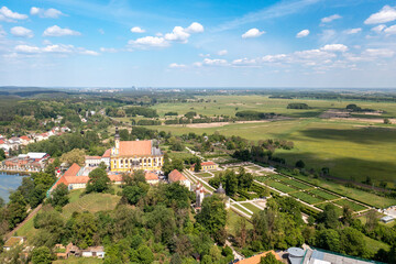 Kloster Neuzelle in Brandenburg aus der Vogelperspektive