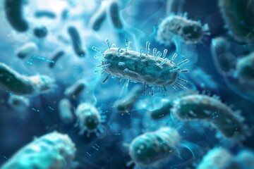 Fototapeta premium Study about antibiotic Resistance as a pathogen Bacteria resistant to medicine as a dangerous superbug that causing incurable bacterial infection as a pathology symbol