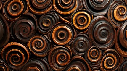 Background of wooden decorative swirls
