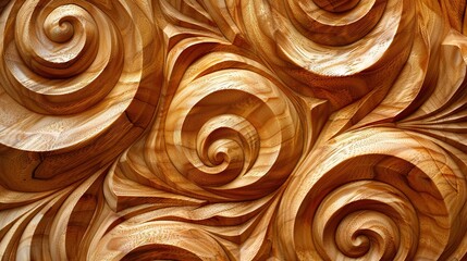 Background of wooden decorative swirls