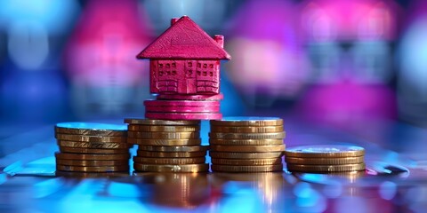Financial gains in the housing market: Rental income rises in booming real estate sector. Concept Real Estate Investing, Rental Income, Housing Market Trends, Property Management, Financial Growth