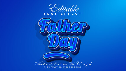Editable vector text effect Happy Father's Day template