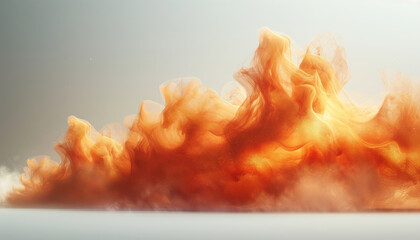 Dramatic fiery abstract smoke design