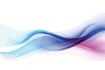 Abstract blue wavy lines on white background - Vector illustration