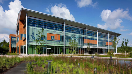 Obraz premium A building with a lot of greenery on it