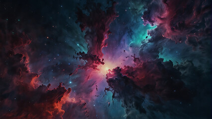 Vibrant Nebula With Stars in Outer Space