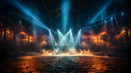 Stage With Illuminated Lights