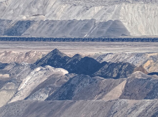 Lignite mining for energy production in the destroyed landscape in Garzweiler in Germany