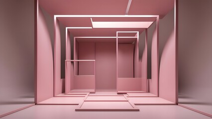 Sophisticated pink color architecture as a background for product photography background