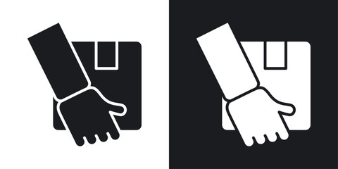 Package Delivery Icon Collection. Box Handling Vector Symbol. Home Delivery Emblem.