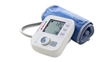blood pressure measuring device isolated dicut PNG on transparent or white background cut out, copy space 