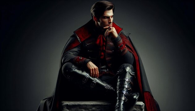 portrait of a handsome vampire