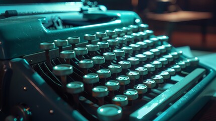 A beautiful close up of the keys of a vintage typewriter with a shallow depth of field.