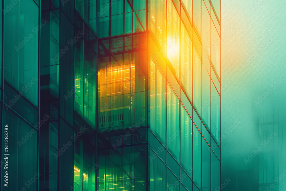 Poster website header for a clean energy company, with a green gradient that communicates commitment to sus