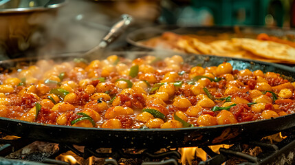 Cocido Madrileño is a traditional Madrid stew made from chickpeas, pork, beef, ham, chorizo, morsilia, bacon and vegetables.