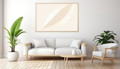 Scandinavian design wall art, focusing on wall simplicity with clean lines and light, natural colors to reflect a serene environment
