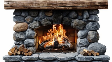 Cozy fireplace with roaring flames, faux or real, perfect for warmth and home decor