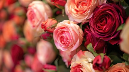 Fototapeta premium Line of Rose Decorations