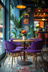 Fototapeta premium Blue violet startup incubator space, hosting a range of innovative young companies,