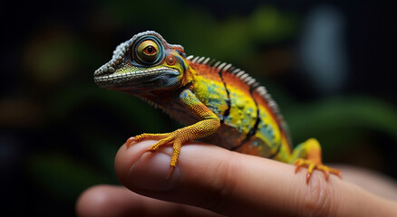 Obraz premium Spectral Gaze of the Chameleon