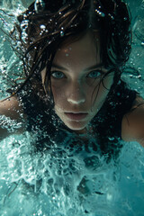Space blue underwater photography exhibition showcasing the depths of the ocean,