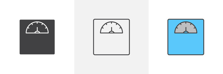 Scale Set Icon. Digital Weighing Device Vector Symbol.