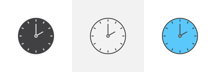 Two o�Clock Icon Set. AM/PM Time Indicator Vector Symbol.