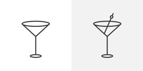 Mix Drink Icon Set. Bar Cocktail Vector Symbol.