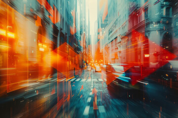 Naklejka premium Abstract art piece featuring stylized arrows that twist and turn upwards, representing creative growth,